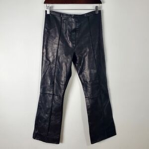 Vintage Sergio Mimrani Genuine Leather Pants Womens Black Moto Y2k